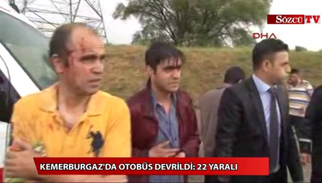 Kemerburgaz'da otobüs devrildi 22 yaralı