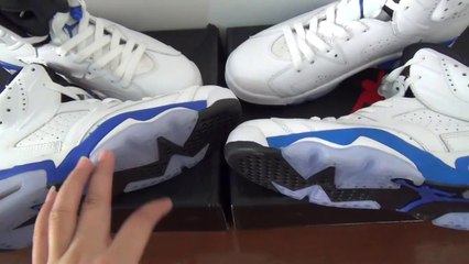 Air Jordan 6 Sport Blue ComparisonAuthentic VS Super Perfect
