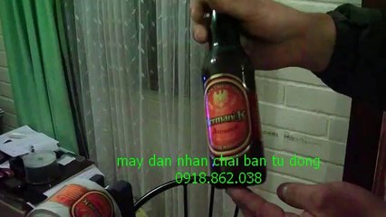 máy dán nhãn decan chai tròn, máy dán nhãn chai thuốc