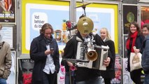 One Man Band Swedish Street Musician Covers Star Wars Theme Song