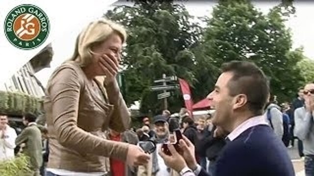 French Open 2014. Moment of love at Roland Garros