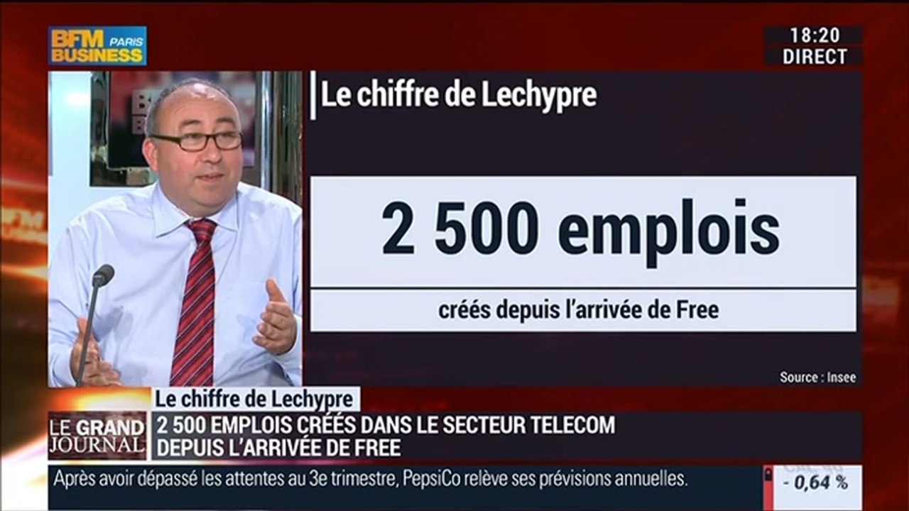 Emmanuel Lechypre: Télécoms: 2 500 emplois ont été créés depuis l'arrivée de Free - 09/10
