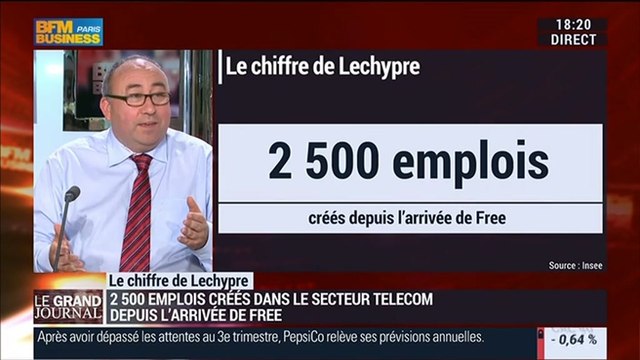 Emmanuel Lechypre: Télécoms: 2 500 emplois ont été créés depuis l'arrivée de Free - 09/10