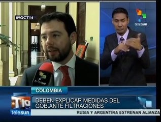 Colombia: ministro de Defensa debe responder por fuga de información