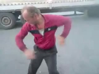 Drunk polish guy dances and makes splits