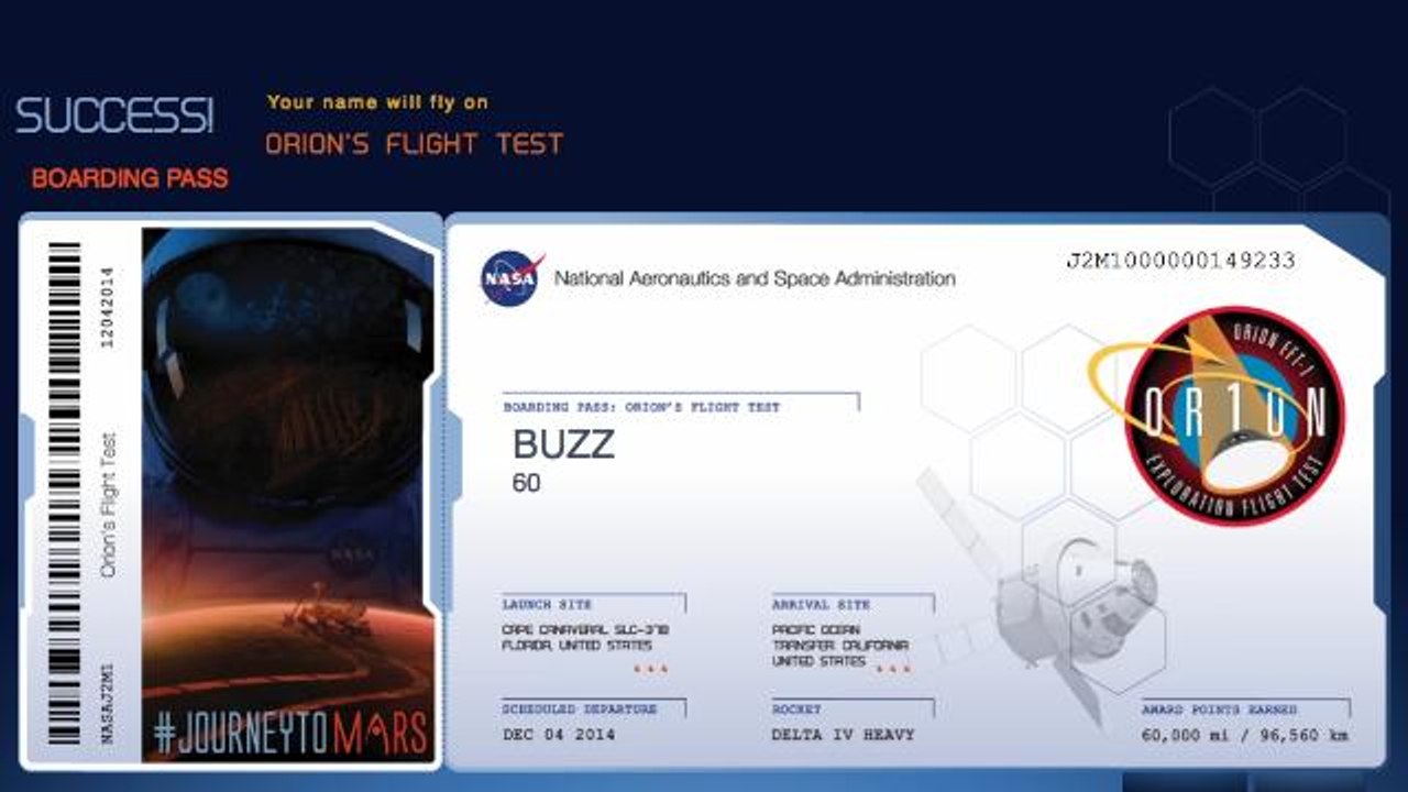NASA Will Send Your Name to Outer Space