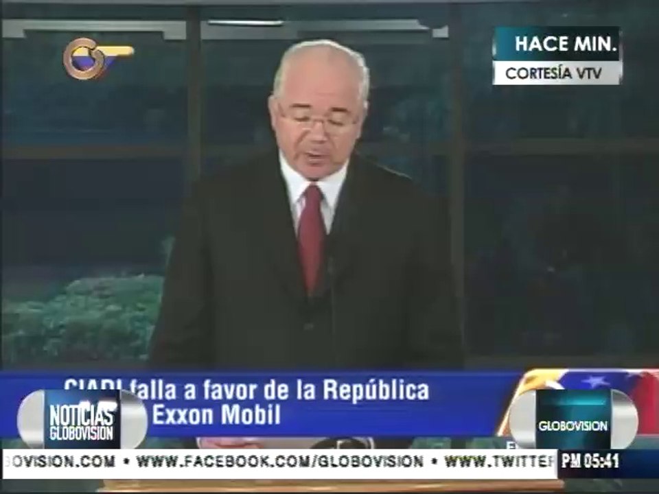 Venezuela satisfecha con fallo sobre Exxon Mobil
