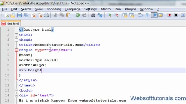 html and css Tutorial - 25 - height, width, min-height, max-height in css