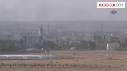 Kobani'de Akaryakıt İstasyonu Vuruldu, Şehri Dumanlar Kapladı