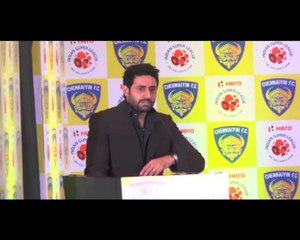 Abhishek unveils Chennaiyin FC jersey without MS Dhoni