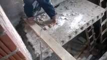 Stupid demolition worker destroys the platform hes standing on