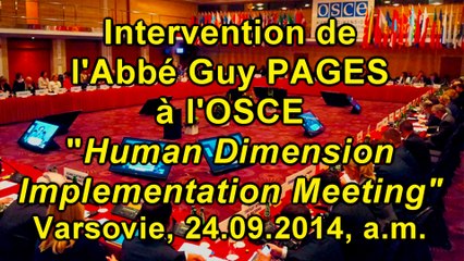 Protection des droits humains, prévention de la torture OSCE 24.09.14
