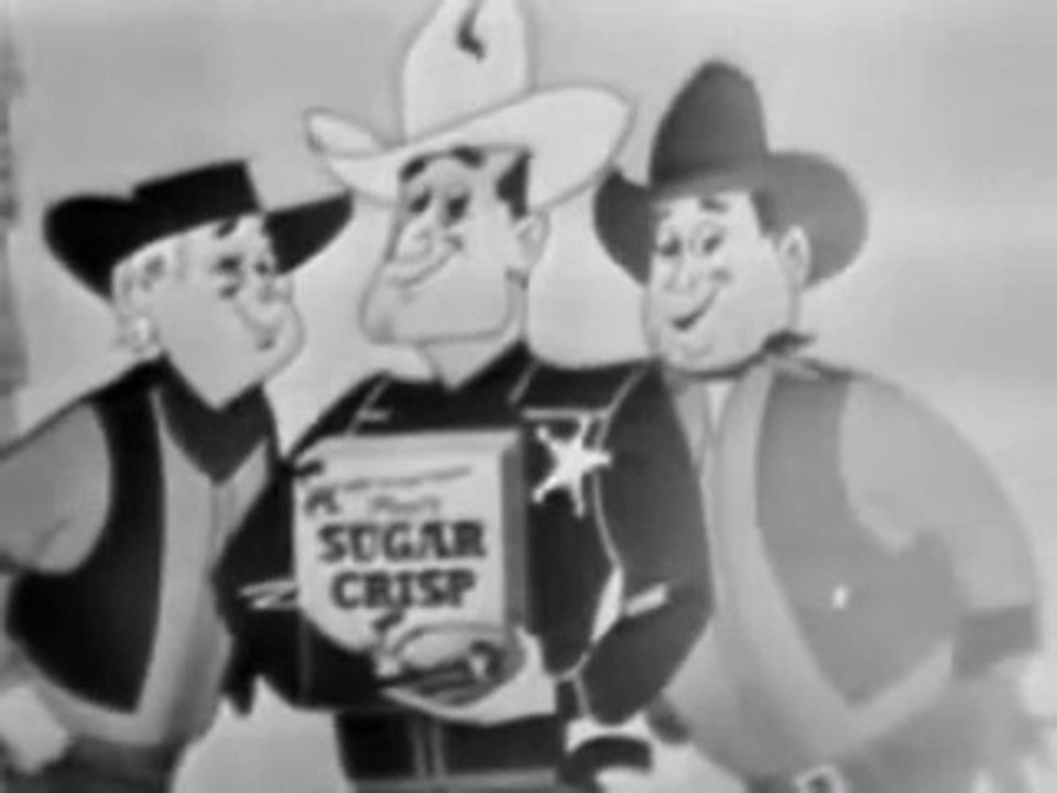 VINTAGE 1949 SUGAR CRISP CEREAL COMMERCIAL ~ SHERIFF & THE THIEVES
