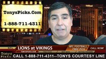 Minnesota Vikings vs. Detroit Lions Free Pick Prediction NFL Pro Football Odds Preview 10-12-2014
