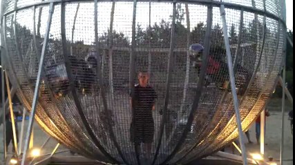 Motorcyclists ride inside 'Globe of Death'