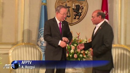 Tunisie: Marzouki promet à Ban Ki-moon un vote démocratique