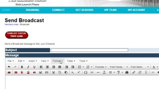 Sending an email broadcast in LSN