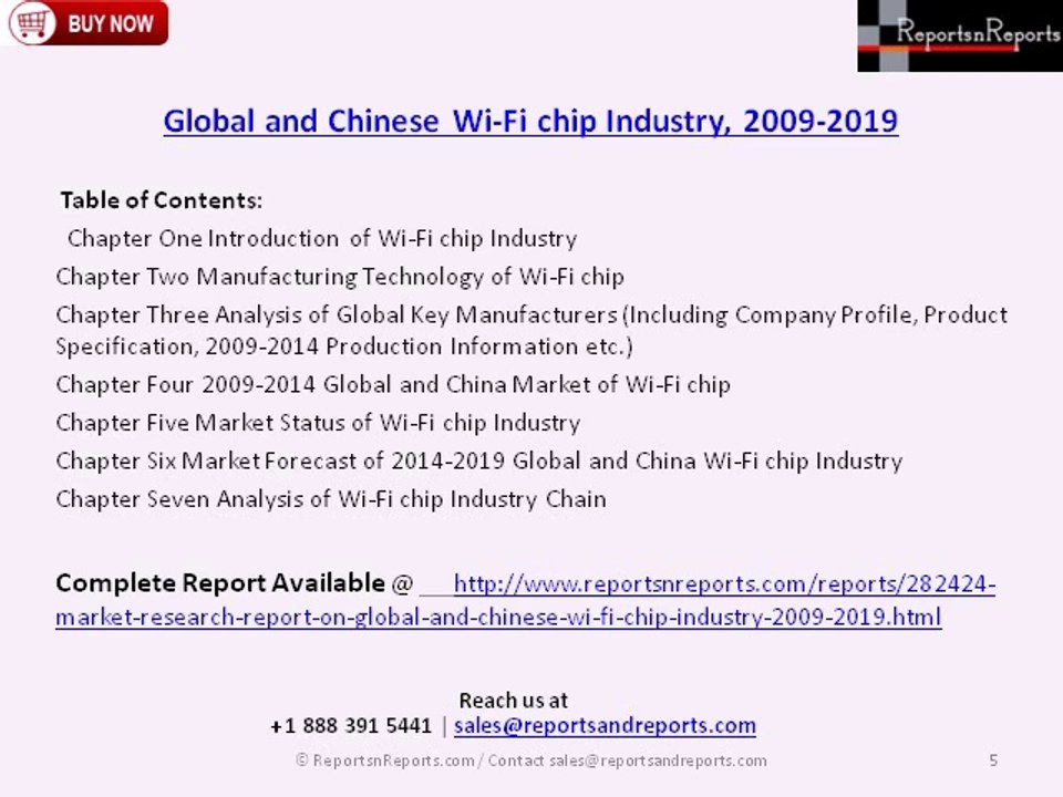 Global and Chinese Wi-Fi chip Industry Market Trends & Analysis 2019