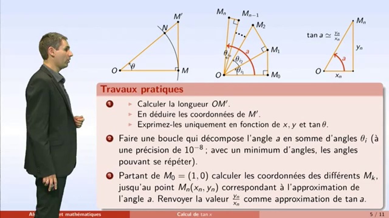 ---Algorithmes - partie 3 - calculs de sinus, cosinus, tangente