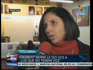 Rinden homenaje en Colombia a diputado asesinado Robert Serra