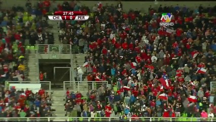 Gol de Chile. Eduardo Vargas 1-0 ante Perú.