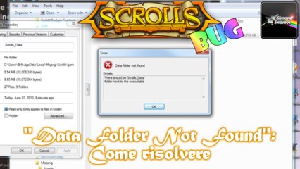 SCROLLS BUG - "Data Folder Not Found": Come risolvere