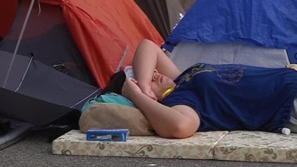 Demonstrators pitch tents, plan for pro-longed protest