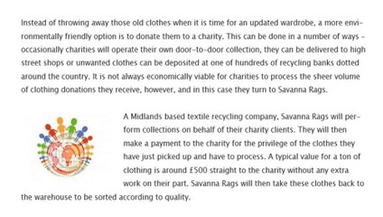Charitable Work from Savanna Rags