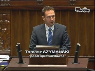 Poseł Tomasz Szymański - Wystąpienie z dnia 10 pa�dziernika 2014 roku.