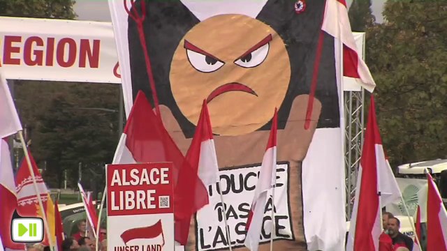 Manifestation contre le rattachement de l'Alsace à la Lorraine et la Champagne Ardenne