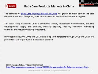 Baby Care Products Sector Growth and Developments Forecast 2023