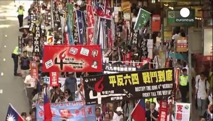 Protests in Hong Kong mark Tiananmen Square anniversary