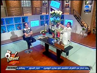 #ساعة_مع_شريف -انجي تيمور سنتربيس ورود وتزيين شمعدان فضة للافراح والحفلات الرسمية