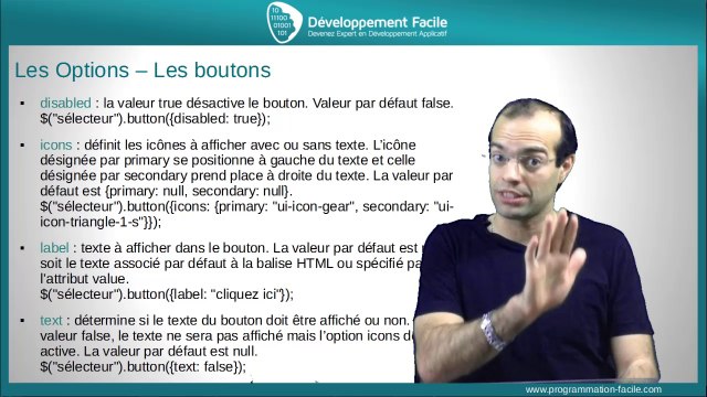 2 lignes de code pour créer des boutons remarquables avec le Framework JavaScript jQuery UI