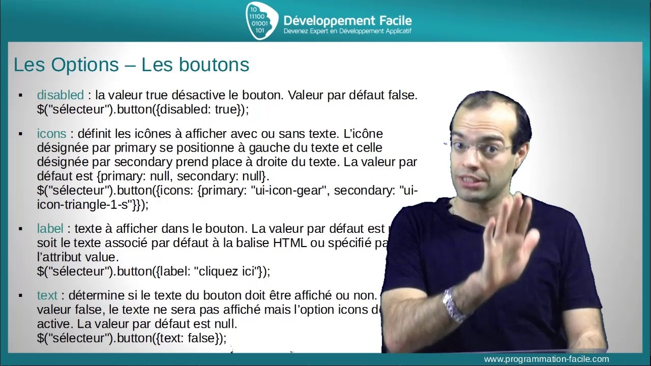 2 lignes de code pour créer des boutons remarquables avec le Framework JavaScript jQuery UI