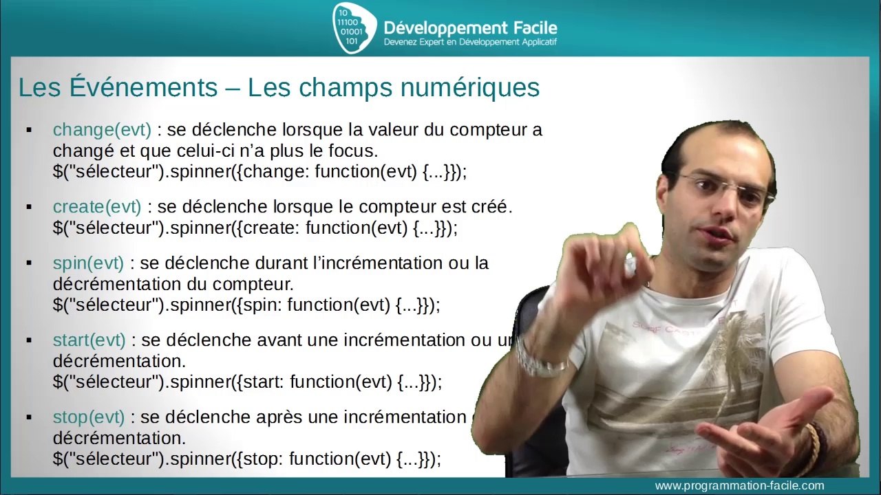 Des champs numériques faciles avec le Framework JavaScript jQuery UI