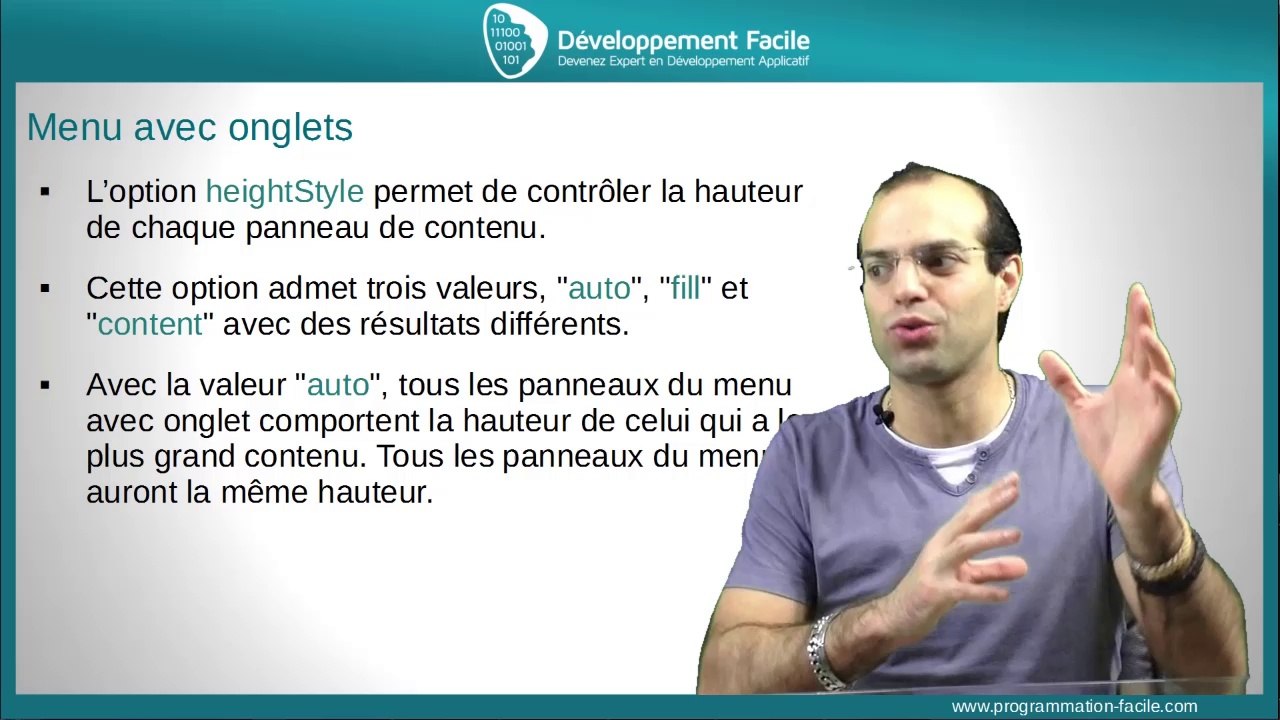 Utilisez le widget menu à onglets avec le Framework JavaScript jQuery UI - partie 2