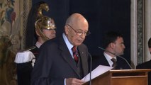 Napolitano - Scambio degli auguri con le Alte cariche dello Stato (17.12.12)