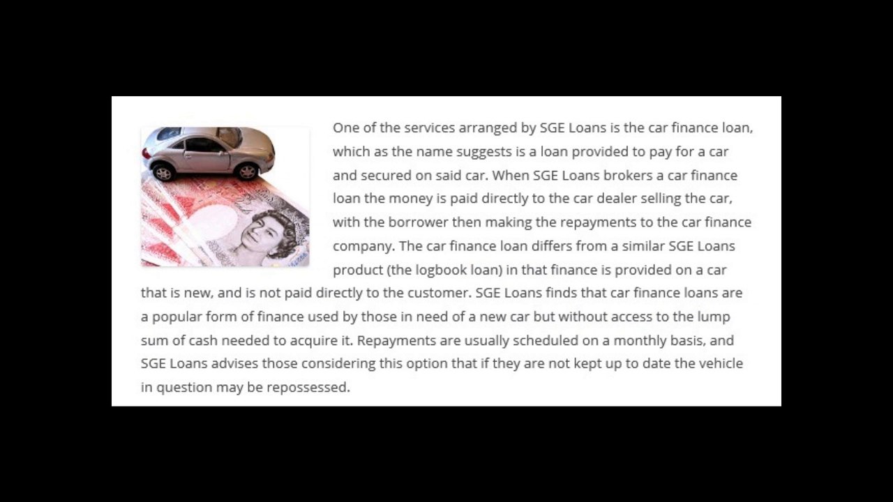Car Loans and Personal Loans through SGE Loans