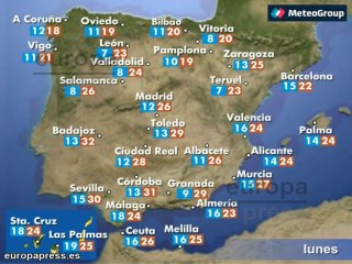 Previsión del tiempo para este lunes 2 de junio