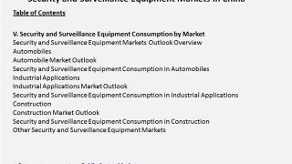 2023 Forecast China Security and Surveillance Equipment Market