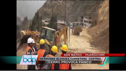 Pánico en pobladores por derrumbe de cerro en Huarochirí