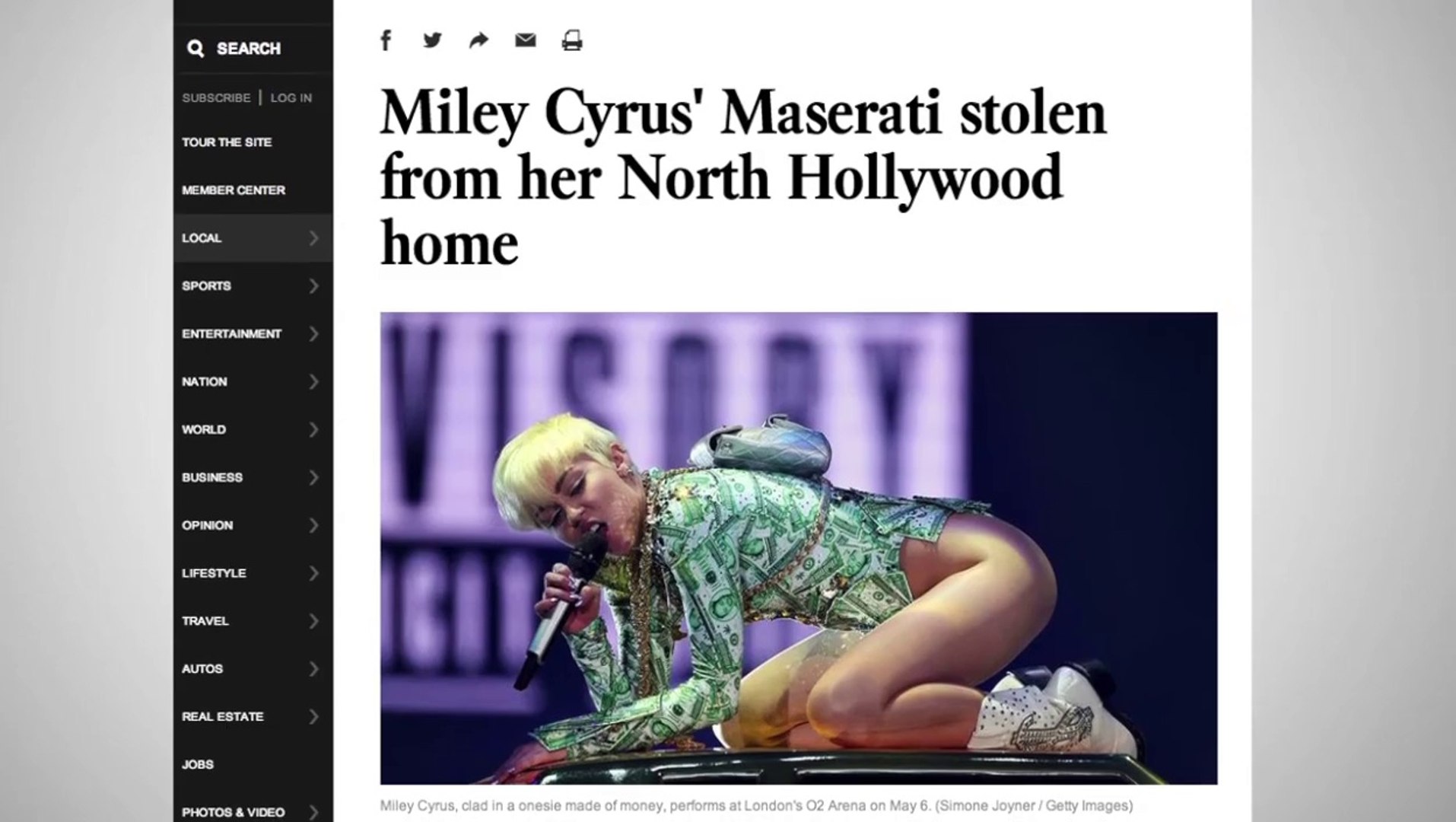 Miley Cyrus' Maserati Stolen From Her Home