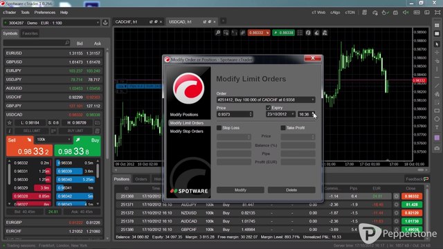 modify orders and positions
