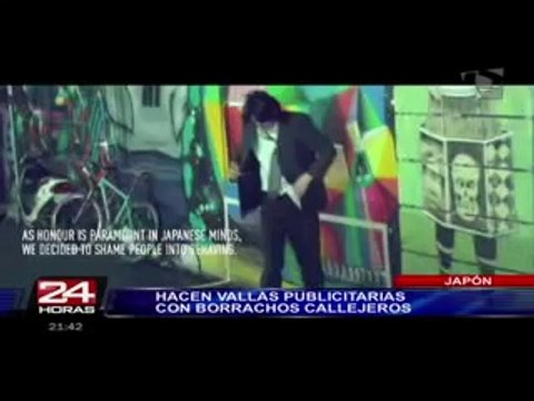 Hacen vallas publicitarias con rostros de borrachos