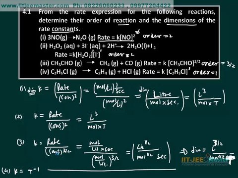 Class 11th 12th CBSE NCERT Solutions Chapter 4 Chemical Kinetics