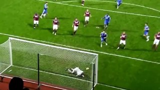 Frank Lampard shoots a penalty kick three times