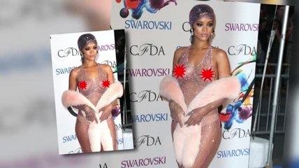 Rihanna Shocks in an Incredibly Sheer Dress