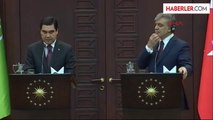 3cumhurbaşkanı Gül ile Türkmenistan Cumhurbaşkanı Berdimuhamedov Ortak Basın Toplantısı Düzenledi