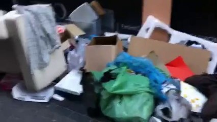 Déchets rue du Pont à Liège